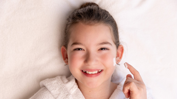 Teenager facial treatment